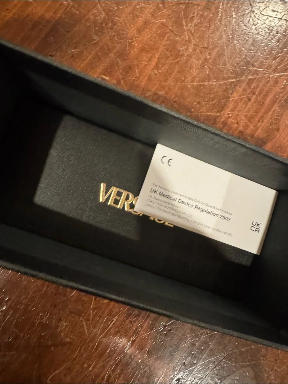 Versace Black and Gold Branded Eyewear Packaging Set